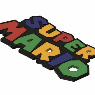 súper mario logo Pablo ventilador Arte logos Super Mario 3d print model - Mito3D