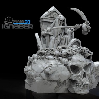 muerte en trono para warhammer ignacio berbel garcia Tabletop Characters & Creatures Fantasy Universe troll ogro orco enano gigante gameworshop 3d print model - Mito3D