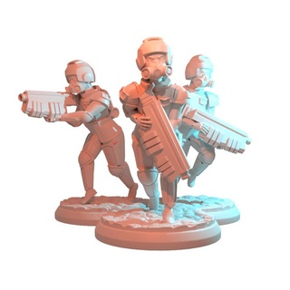 space soldiers - rifle running poses king virr design Tabletop Characters & Creatures Sci-Fi Universe Store army future soldier unit war warrior gas scifi tabletop wargame 3d print model - Mito3D