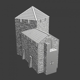 medieval tower house combined - modular castle system northern crusades miniatures Tabletop Characters & Creatures Historical Universe 3D Printable Terrain 3d print printable model terrain wargaming miniature tabletop order scenery walls fortress baltic crusader teutonic 3d print model - Mito3D