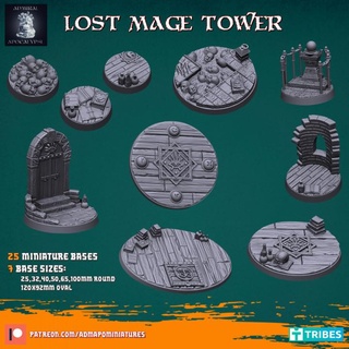lost mage tower pre-supported admiral apocalypse Tabletop 3D Printable Terrain Fantasy 40k fantasy terrain warhammer wizard spell gandalf dicetower dnd cast alchemy middleearth bases potions miniaturebases kingdomdeath grimoire magetower scrools stonefaces 3d print model - Mito3D