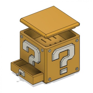 Süper Mario sd cart blok Paul ev Bahçe eşyaları depolama kutuları soru süper marioblok sorusu 3d print model - Mito3D
