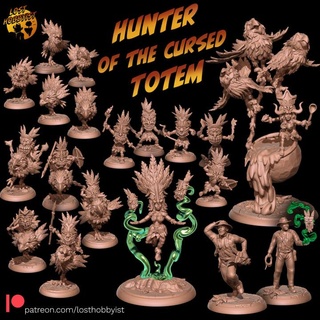 Jäger verflucht Totem Armee einstellen verloren Hobbyist Tischplatte Zeichen Kreaturen Fantasie Universum Geschäft Rollenspiel Wargaming Kriegshammer Miniatur Final Fantasy Chocobo 32mm Frostgrave Orks Könige Krieges Blutschale Kobolde aos Rokobo indianajhones 3d print model - Mito3D