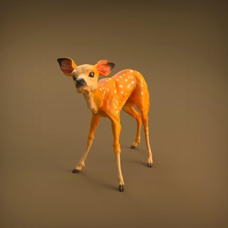 fawn animal den miniatures Fan Art Action Figures baby cute deer figure realistic sculpture toy companion miniature kid collectible presupported supported 3d print model - Mito3D