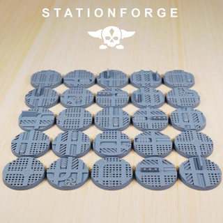 25 industriel bases 25mm gare forger table usine dnd 3d print model - Mito3D
