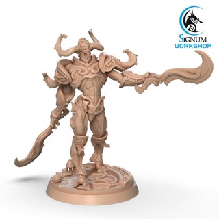 geir ashat knight distortion signum workshop dungeons fantasy miniatures sword warrior dual tabletop automaton construct ttrpg presupported wield akkari 3d print model - Mito3D