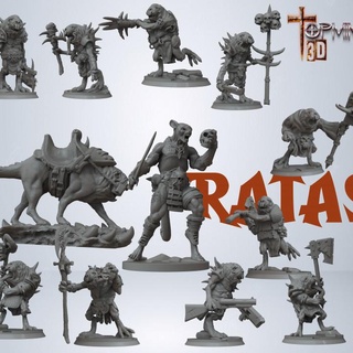 pack de 11 ratas para warhammer ignacio berbel garcia Tabletop Characters & Creatures Fantasy Universe Store troll d&d ogro orco enano gigante gameworshop gooblin 3d print model - Mito3D