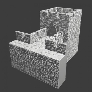 medieval castle bastion square tower northern crusades miniatures Tabletop Characters & Creatures Historical Universe 3D Printable Terrain building historical model terrain wargaming wall tabletop scenery fortress estonia baltic crusader teutonic 3d print model - Mito3D