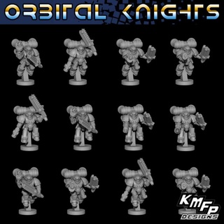 orbital knights - kit2 assault troops 6-8mm kmfp designs Tabletop Characters & Creatures Sci-Fi Universe 40k epic knight space star war marine 6mm 3d print model - Mito3D