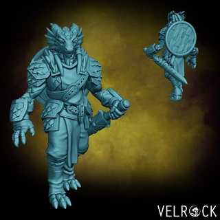 dragonfolk soldier city guard 1 male presupported velrock art miniatures Tabletop Characters & Creatures Fantasy Universe Store dragon fantasy rpg dragonborn d&d dnd 3d print model - Mito3D