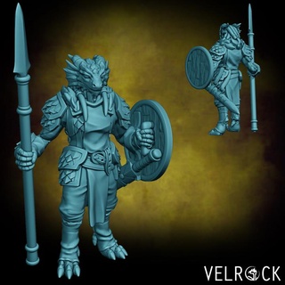 dragonfolk soldier city guard 2 male presupported velrock art miniatures Tabletop Characters & Creatures Fantasy Universe Store dragon fantasy rpg dragonborn d&d dnd 3d print model - Mito3D