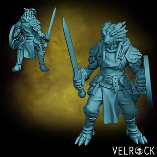 dragonfolk soldier city guard 3 male presupported velrock art miniatures Tabletop Characters & Creatures Fantasy Universe Store dragon fantasy rpg dragonborn d&d dnd 3d print model - Mito3D
