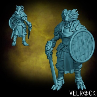 dragonfolk soldier city guard 4 male presupported velrock art miniatures Tabletop Characters & Creatures Fantasy Universe Store dragon fantasy rpg dragonborn d&d dnd 3d print model - Mito3D