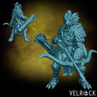 dragonfolk soldier city guard 5 male presupported velrock art miniatures Tabletop Characters & Creatures Fantasy Universe Store archer dragon fantasy rpg dragonborn d&d dnd 3d print model - Mito3D