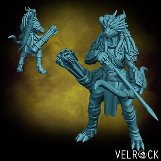dragonfolk soldat ville garde 10 femelle présupporté velrock art miniatures table personnages créatures fantaisie univers boutique archer dragon rpg dragonborn dnd 3d print model - Mito3D