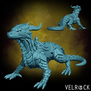 drake mount 4 presupported velrock art miniatures Tabletop Characters & Creatures Fantasy Universe Store dragon fantasy lizard d&d dnd guard-drake mountrpg 3d print model - Mito3D