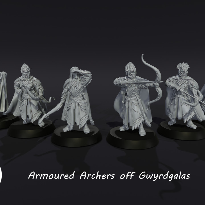 blindato arcieri verde blu medbury miniature tavolo personaggi creature fantasia universo elfo scudo spada wargaming elfi 28mm guerrieri Woodelf highelves giuramento hornblower menatarms wargamesaga fantasywargame mercia elfiguerrieri elvenwarriors elvenarchers 3D print model - Mito3D