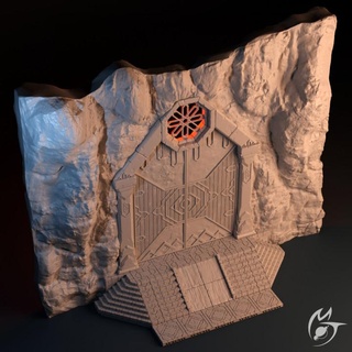 enano puertas baragun modular terreno tlón Tienda mesa 3D imprimible fantasía puerta paisaje fortaleza 3d print model - Mito3D