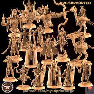 blood elves bundle 18 unique pre-supported stls my3dprintforge Tabletop Characters & Creatures Fantasy Universe stl bust dark elf fantasy knight model models warrior miniature resin mage warcraft wow boardgame tabletop wargame pack dungeon dnd minaitures supported 3d print model - Mito3D