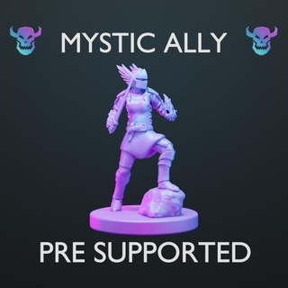 mystic ally - pre supported tom's twisted tavern Tabletop Characters & Creatures Fantasy Universe beast fantasy fighter lion woman companion miniature mage tabletop summon jaws valkyrie frost gloomhaven 5e frosthaven gloom 3d print model - Mito3D