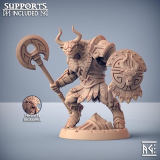 labyrinth minoc - modular artisan guild Tabletop Characters & Creatures Fantasy Universe dragons dungeons fantasy mini rpg miniature tabletop order supports dnd ttrpg units presupported minotaurs supported 3d print model - Mito3D