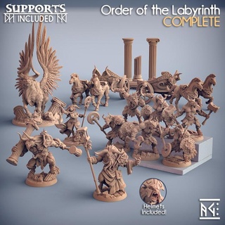order labyrinth presupported artisan guild Tabletop Characters & Creatures Fantasy Universe 3D Printable Terrain dragons dungeons fantasy mini modular rpg miniature tabletop minotaur supports wargame dnd bundle complete ttrpg supported minoc 3d print model - Mito3D