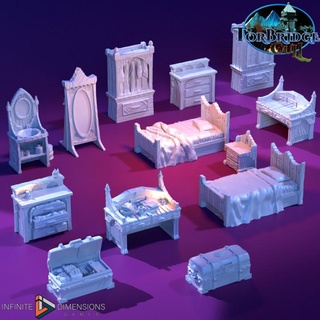 Ortaçağa ait oda mobilya sonsuz boyutları oyunlar masaüstü 3D yazdırılabilir arazi fantezi 3d print model - Mito3D