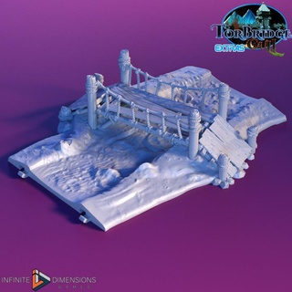 modular rivers footbridge infinite dimensions games Tabletop 3D Printable Terrain Fantasy medieval river bridge 3d print model - Mito3D