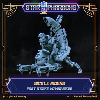 sickle riders - star pharaohs pharaoh foundry Tabletop Characters & Creatures Sci-Fi Universe Vehicles Machines 40k egyptian space zombie terminator 28mm necrons 3d print model - Mito3D