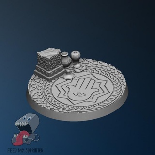 50 mm runden arabisch Nächte Base Futter 3dprinter Tischplatte Zubehör Geschäft 3D druckbar Terrain Fantasie Wüste Hand Mosaik marokkanisch Fatima soq 3d print model - Mito3D