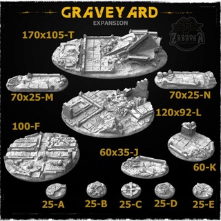 graveyard 2 base toppers zabavka workshop Tabletop accessories Store 3D Printable Terrain Fantasy cross undead death basetoppers 3d print model - Mito3D