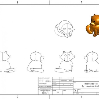 jouet Renard rouge Panda Lawrence anole ventilateur art action figures animal 3d print model - Mito3D