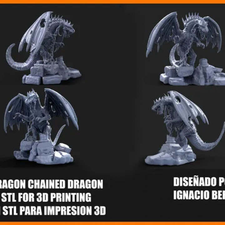 Drachen angekettet Abs Kriegshammer Ignacio berbel Garcia Tischplatte Zeichen Kreaturen Fantasie Universum Troll ogro Guerrero orco Zwerg Riese Gooblin Gamewarshop 3D print model - Mito3D