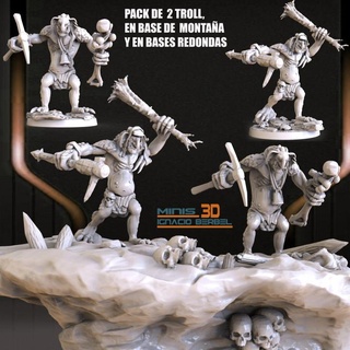 trol roca paketleri 2 Ignacio Berbel Garcia masaüstü karakterler yaratıklar fantezi Evren Warhammer ogro piedra dem nio gerero orco cüce dev oyun atölyesi gooblin trollroca 3d print model - Mito3D