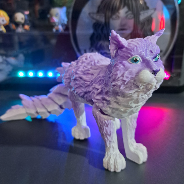 flessibile gatto mistico giocattoli Giochi animale carina divertimento domestico pirata giocattolo compagno articolato articolando printinplace gattino agitarsi adorabile dimenarsi 3D print model - Mito3D