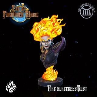 fire sorceress bust crippled god foundry Tabletop Characters & Creatures Fantasy Universe Store Fan Art Busts fantasy rpg wargames wizard magic mage warlock spell dnd pathfinder genasi cgf forbidden 3d print model - Mito3D