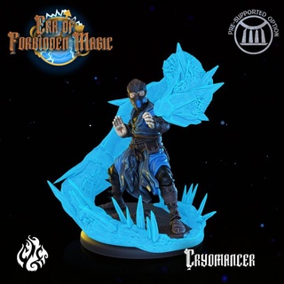 cryomancer crippled god foundry Tabletop Characters & Creatures Fantasy Universe Store fantasy ninja rpg wargames wizard magic mage subzero patreon spell dnd pathfinder sorcerer frost cgf forbidden 3d print model - Mito3D