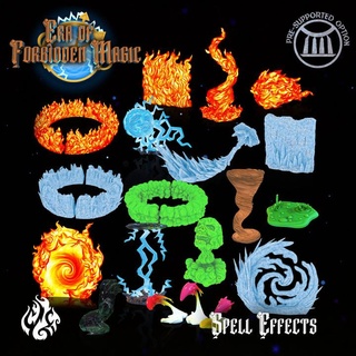 era forbidden magic spell effects crippled god foundry Tabletop accessories Characters & Creatures cloud fantasy rpg wargames wall fire gas ice effect poison patreon missile dnd enchantment cgf 3d print model - Mito3D