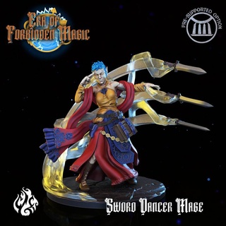 sword dancer mage crippled god foundry Tabletop Characters & Creatures Fantasy Universe Store fantasy rpg wizard magic witch warlock wargame patreon spell dnd sorceress pathfinder cgf forbidden 3d print model - Mito3D