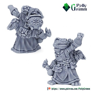 tabletop fantasy miniature frogfolk grung set alchemist pollygrimm Tabletop Characters & Creatures Fantasy Universe creature game mini monster character boardgame frog amphibious dnd toad furry pathfinder anthropomorphic bullywug 3d print model - Mito3D
