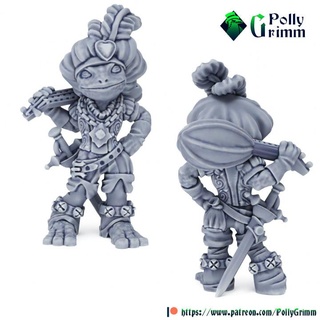 tabletop fantasy miniature frogfolk grung set bard pollygrimm Tabletop Characters & Creatures Fantasy Universe creature game mini monster character boardgame frog amphibious dnd toad furry anthropomorphic bullywug 3d print model - Mito3D