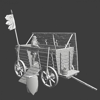 medieval vagón guerra haz husita inspirado Norte cruzadas miniaturas mesa caracteres criaturas histórico universo vehiculos máquinas 3d imprimible batalla modelo juego miniatura carro 28mm 3d print model - Mito3D