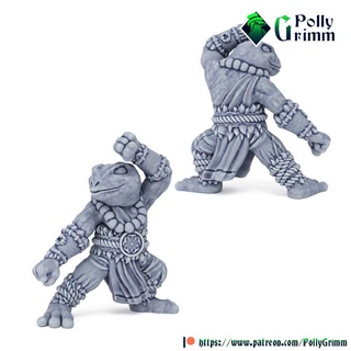 tabletop fantasy miniature frogfolk grung set monk pollygrimm Tabletop Characters & Creatures Fantasy Universe creature game mini monster character boardgame frog amphibious toad furry anthropomorphic bullywug 3d print model - Mito3D