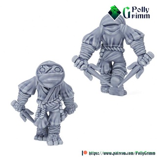 tabletop fantasy miniature frogfolk grung set ninja pollygrimm Tabletop Characters & Creatures Fantasy Universe creature game mini monster character assassin boardgame frog amphibious toad furry anthropomorphic bullywug 3d print model - Mito3D