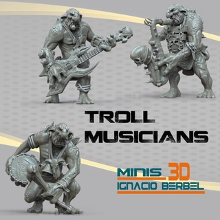 trol roca müzisyenler para Warhammer Ignacio Berbel Garcia masaüstü karakterler yaratıklar fantezi Evren ogro gerero orco cüce dev oyun atölyesi trollroca 3d print model - Mito3D