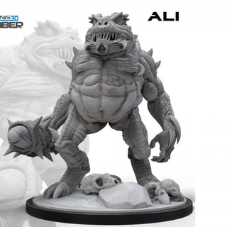hombre sapo para juegos de roll ignacio berbel garcia Tabletop Characters & Creatures Fantasy Universe troll ogro guerrero orco enano gigante 3d print model - Mito3D