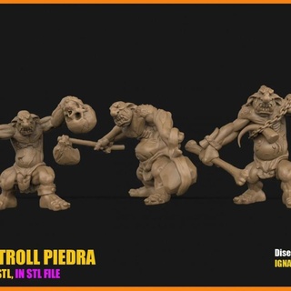 troll piedra roca para juegos de roll ignacio berbel garcia Tabletop Characters & Creatures Fantasy Universe ogro guerrero orco enano gigante 3d print model - Mito3D