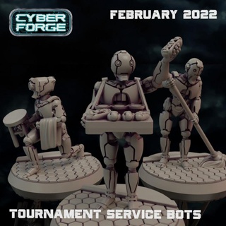 cyber forge fist tournament service bots titan miniatures Store android droid robot sci-fi star warhammer wars bladerunner ai shadowrun npc cantine 3d print model - Mito3D