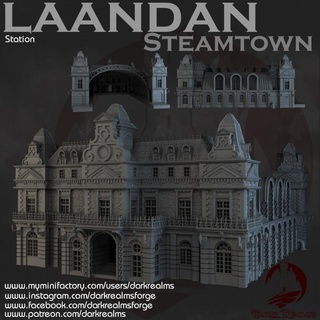 dark realms - laandan steamtown station forge Store Tabletop 3D Printable Terrain Fantasy terrain victorian steampunk 3d print model - Mito3D