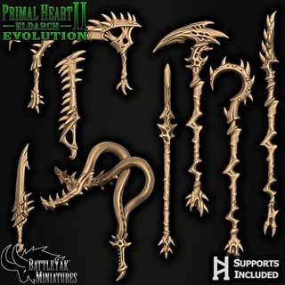 primal heart evolved customization battle yak miniatures Tabletop accessories Characters & Creatures Fantasy Universe Store horror spear sword weapon sickle scifi scythe arsenal eldritch whip battleyakminiatures bioweapon 3d print model - Mito3D